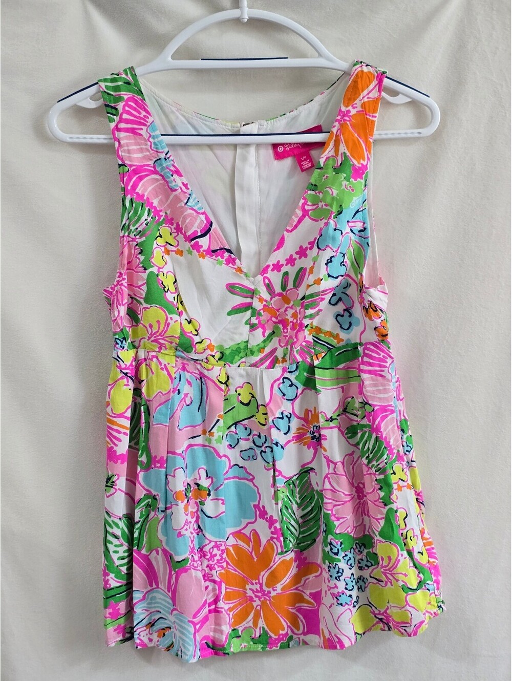 Lilly Pulitzer for Target Nosey Posy Tank Top with Pineapple Zipper size small